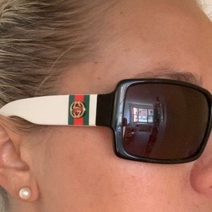 Gucci Black and White Sunglasses
